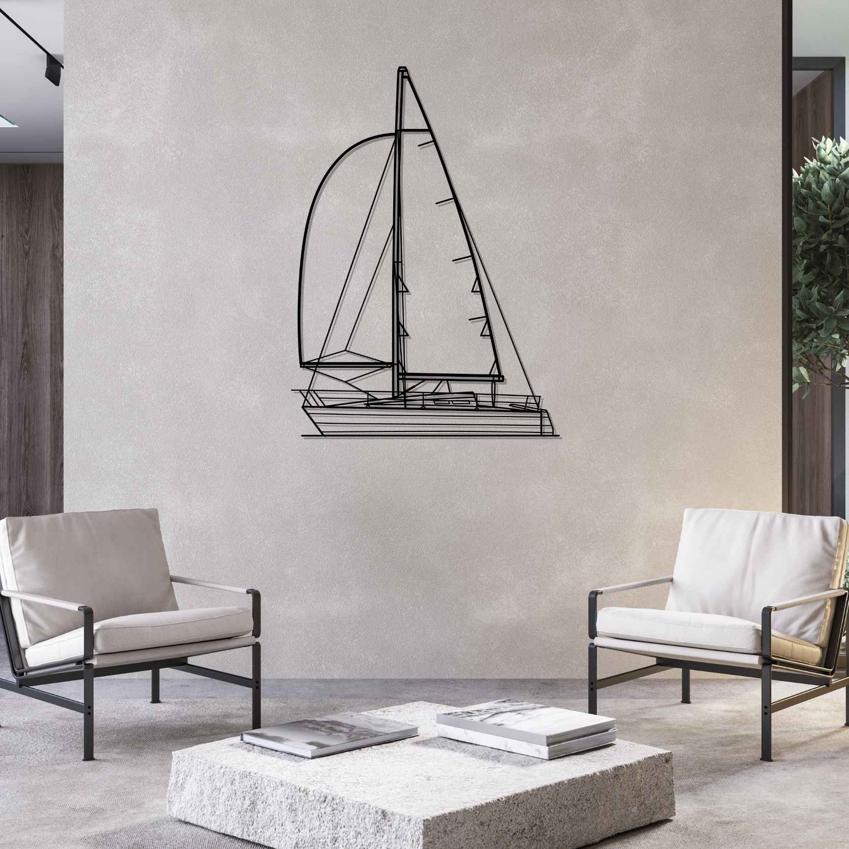 DEKORACJA ścienna Obraz SAILBOAT MODEL J30 FRONT