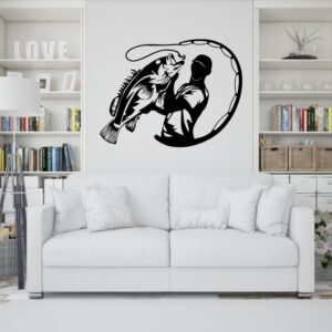 WĘDKARZ DEKORACJA PANEL ŚCIENNY NAKLEJKA OBRAZ