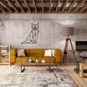 KOT GEOMETRYCZNY DEKORACJA PANEL ŚCIENNY NAKLEJKA OBRAZ