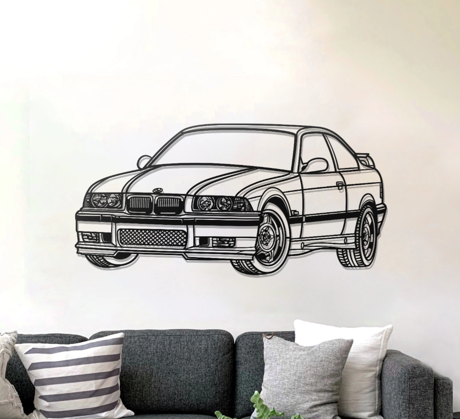 DEKORACJA ścienna Obraz Samochód BMW E36 PERSPECTIVE