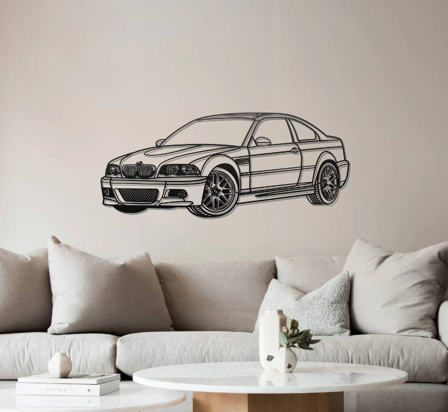 DEKORACJA ścienna Obraz Samochód BMW E46 PERSPECTIVE