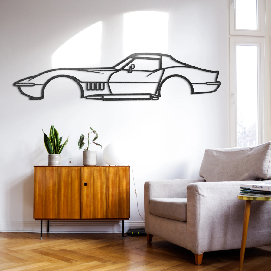 DEKORACJA ścienna Obraz Samochód CHEVROLET CORVETTE 1969