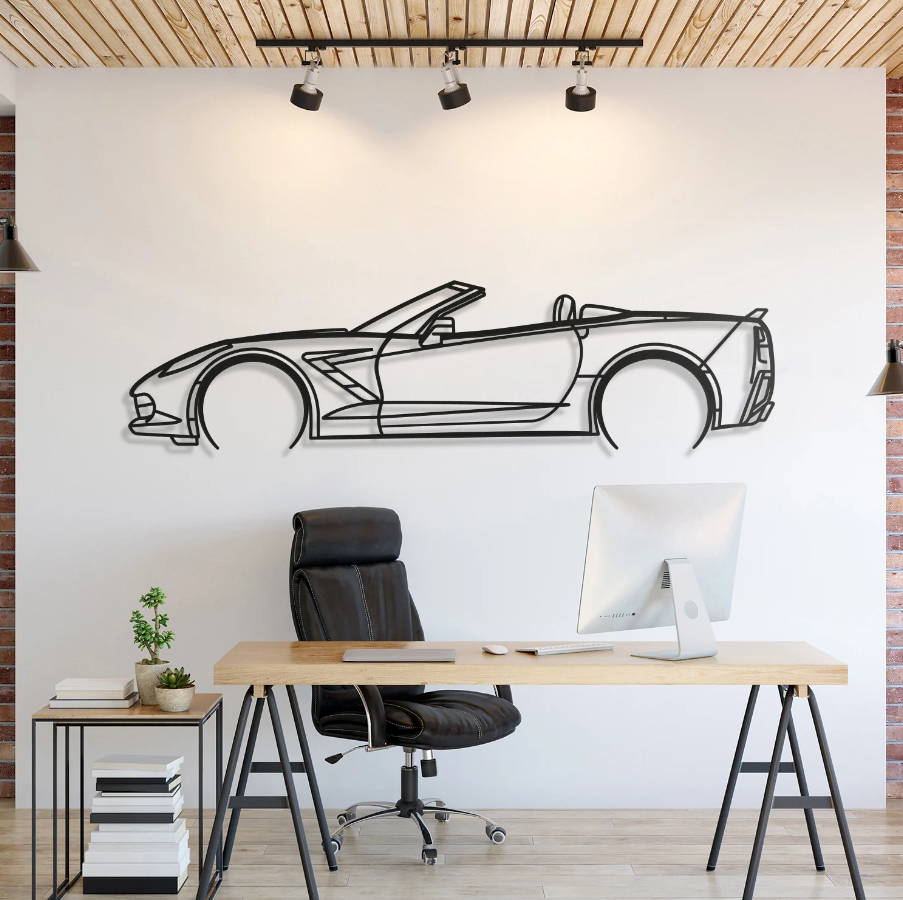 DEKORACJA ścienna Obraz Samochód CHEVROLET CORVETTE C7 CABRIO 2014