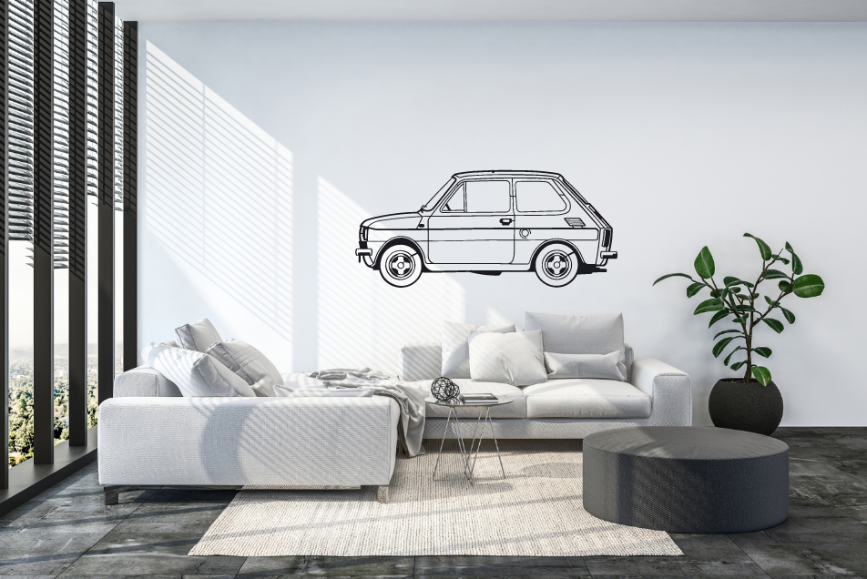 DEKORACJA ścienna Obraz samochód Maluch Fiat 126p