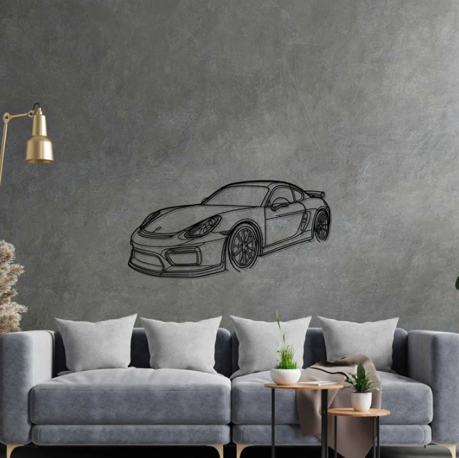 DEKORACJA ścienna Obraz samochód Porsche 981 Cayman GT4 Angle Front