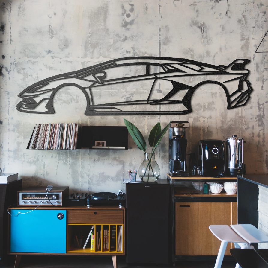 DEKORACJA ścienna Obraz Samochód LAMBORGHINI AVENTADOR SVJ 2018