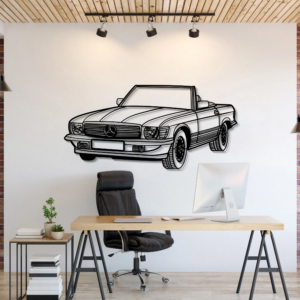 DEKORACJA ścienna Obraz Samochód MERCEDES W107 CONVERTIBLE PERSPECTIVE 1976