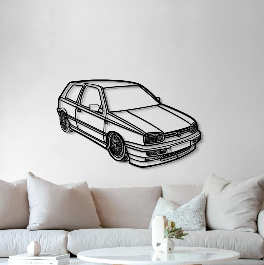 DEKORACJA ścienna Obraz Samochód VOLKSWAGEN GOLF MK3 PERSPECTIVE 1998