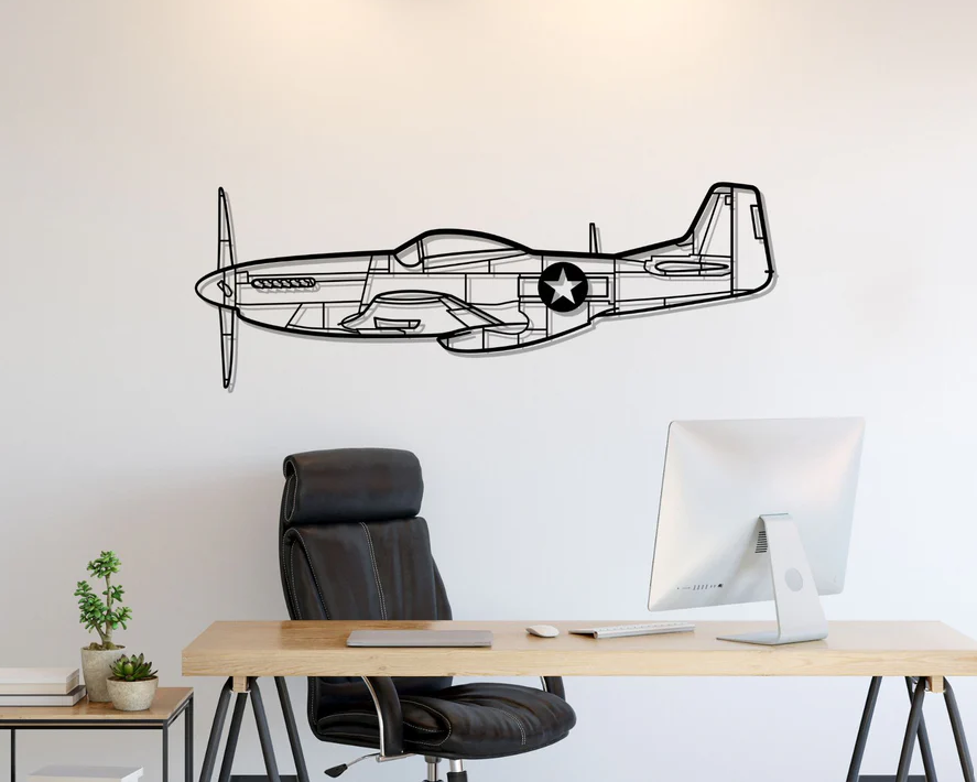 DEKORACJA ścienna Obraz Samolot P-51 MUSTANG