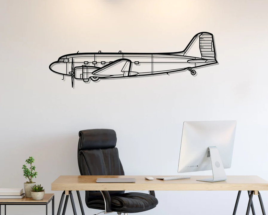 DEKORACJA ścienna Obraz Samolot DC-3C