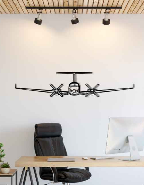 DEKORACJA ścienna Obraz Samolot King Air 200 Front