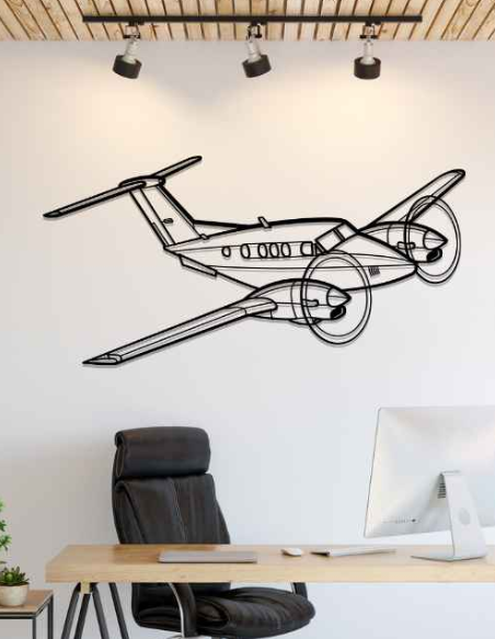 DEKORACJA ścienna Obraz Samolot King Air F90 Angle