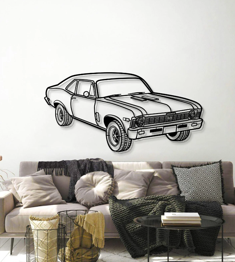 DEKORACJA ścienna Obraz Samochód CHEVROLET 1969 NOVA YENKO
