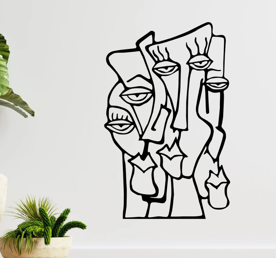 DEKORACJA ścienna Obraz wzór Modern art twarze