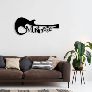 DEKORACJA ścienna Obraz wzór gitara muzyka music napis