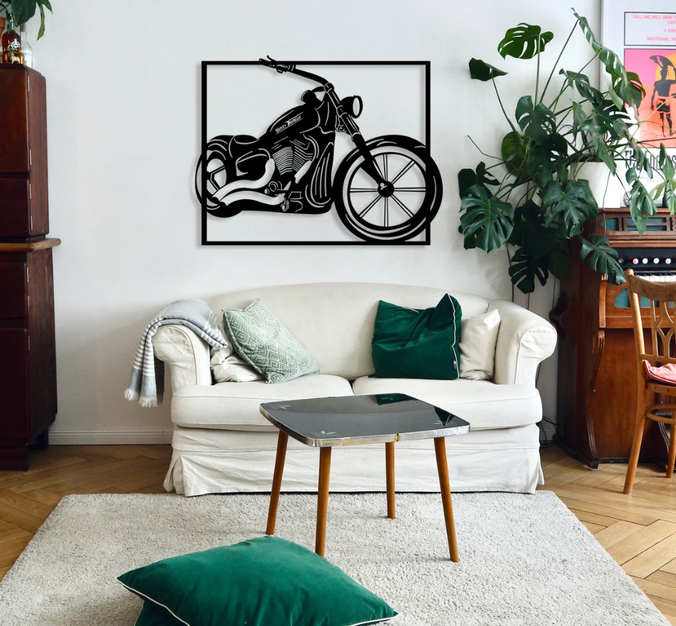 DEKORACJA ścienna Obraz wzór motor motocykl