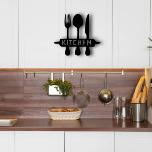 DEKORACJA ścienna Obraz wzór do kuchni napis kitchen