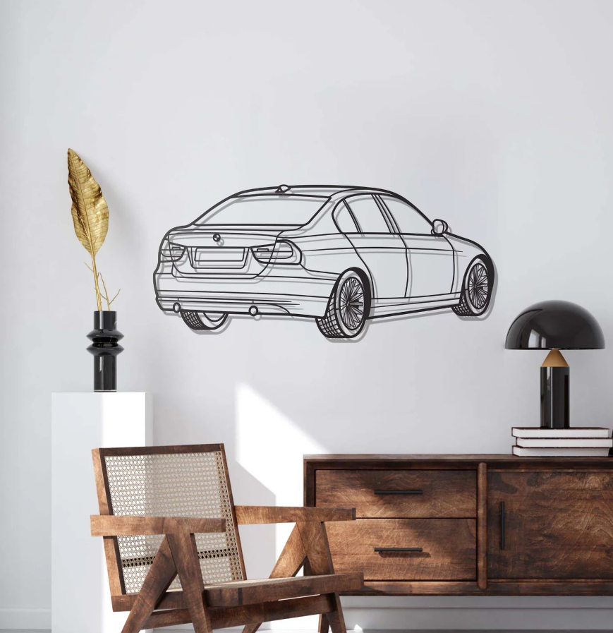 DEKORACJA ścienna Obraz Samochód BMW BACK VIEW E90