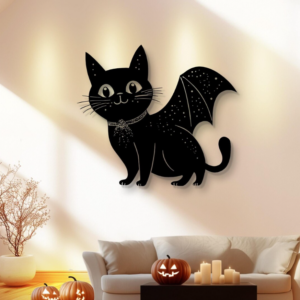 DEKORACJA ścienna Obraz wzór KOT HALLOWEEN