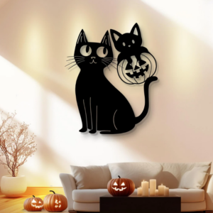 DEKORACJA ścienna Obraz wzór KOT HALLOWEEN