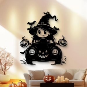 DEKORACJA ścienna Obraz wzór WIEDŹMA HALLOWEEN
