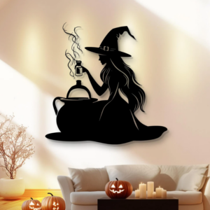 DEKORACJA ścienna Obraz wzór WIEDŹMA HALLOWEEN