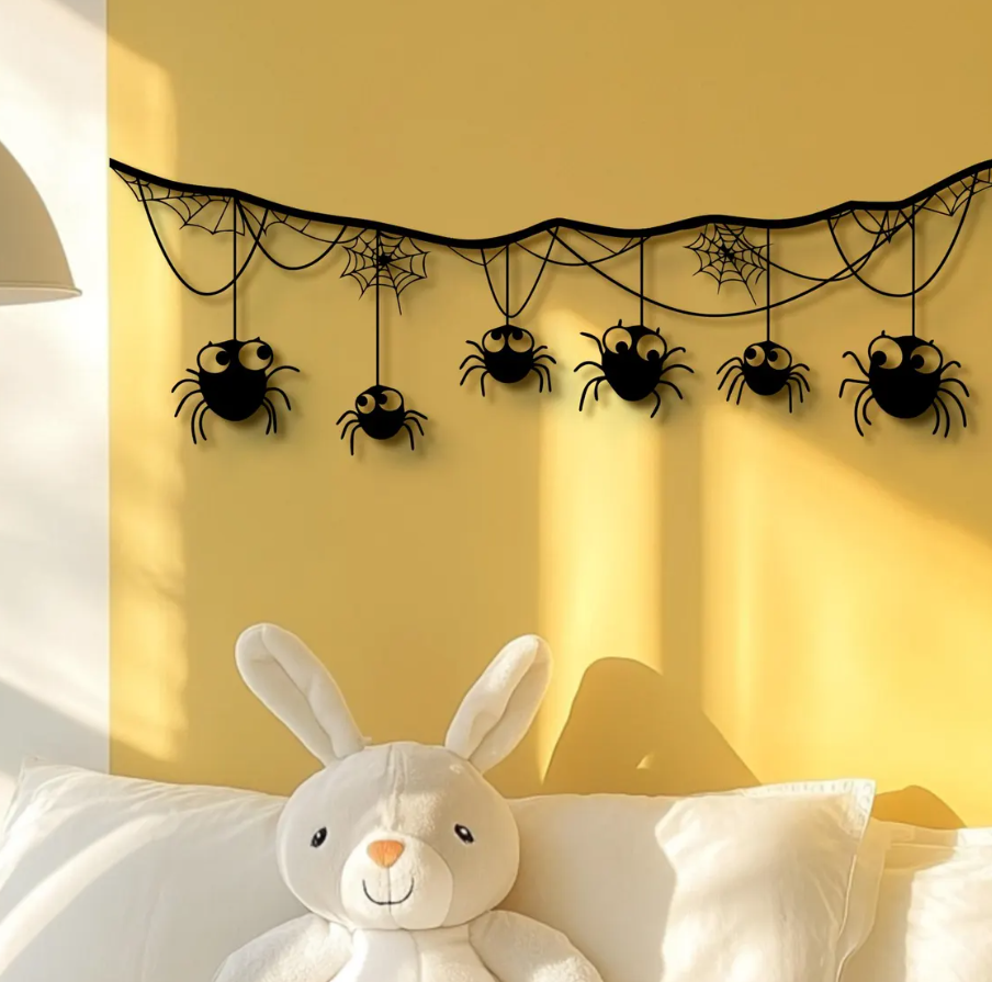 DEKORACJA ścienna Obraz wzór PAJĄKI HALLOWEEN