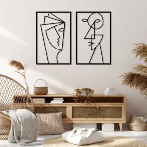 DEKORACJA ścienna Obraz wzór DWUCZĘŚCIOWY TWARZE