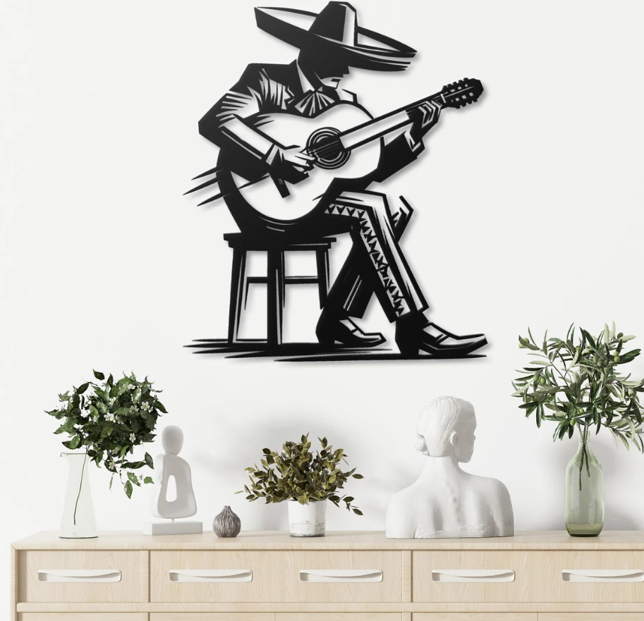 DEKORACJA ścienna Obraz wzór GITARZYSTA