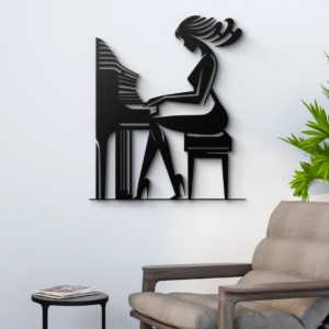 DEKORACJA ścienna Obraz wzór KOBIETA GRAJĄCA NA PIANINIE