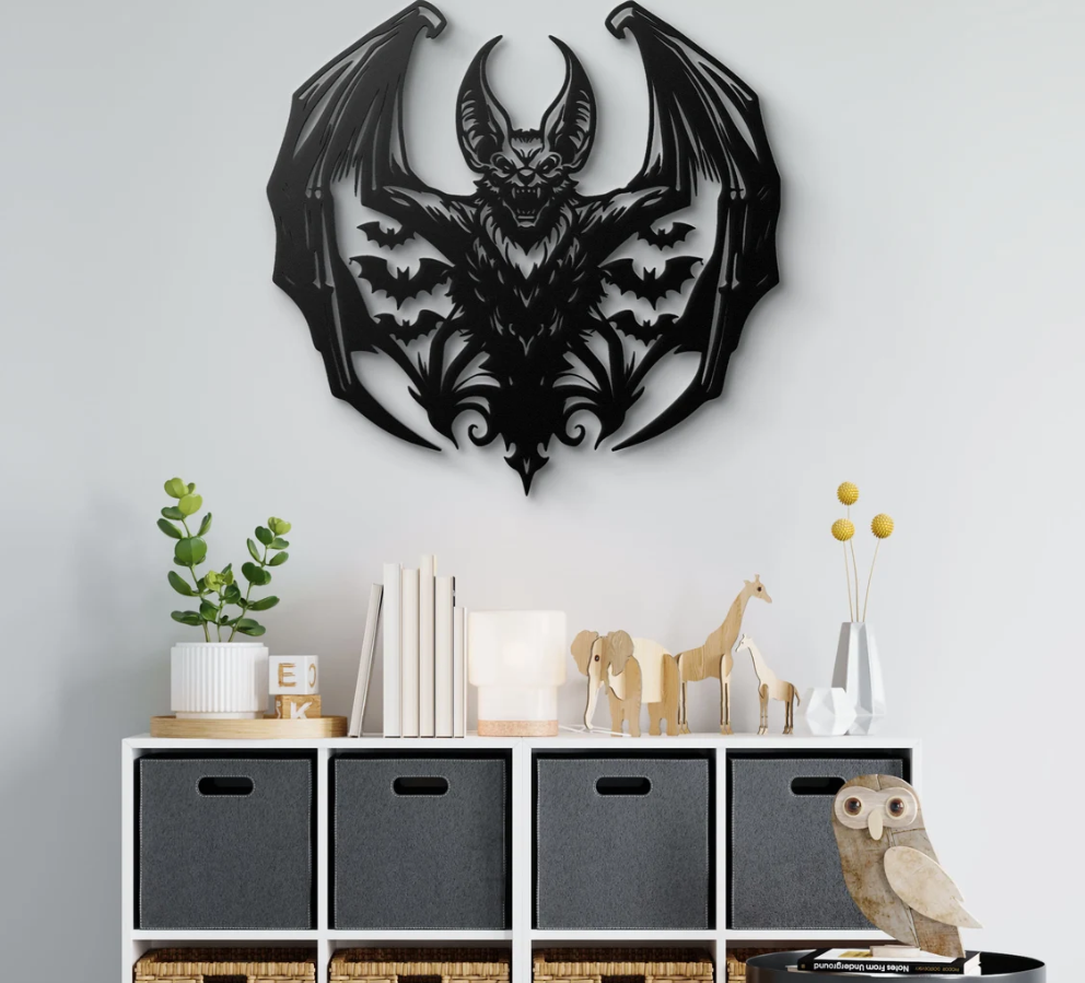 DEKORACJA ścienna Obraz wzór NIETOPERZ HALLOWEEN