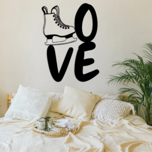 DEKORACJA ścienna Obraz wzór ŁYŻWY Z NAPISEM LOVE