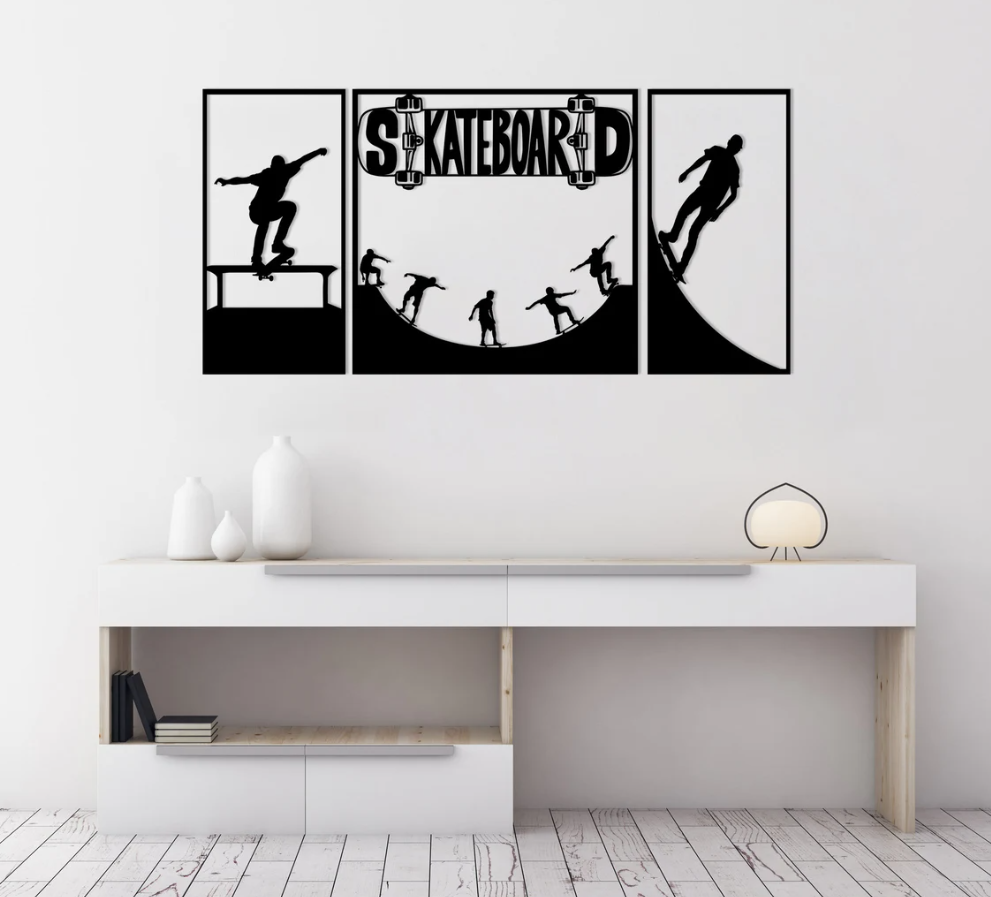 DEKORACJA ścienna Obraz wzór SKATEBOARD
