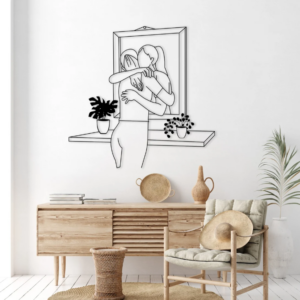 DEKORACJA ścienna Obraz wzór KOBIETA W LUSTRZE