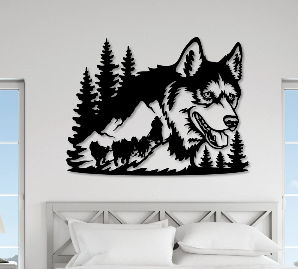 DEKORACJA ścienna Obraz wzór HUSKY