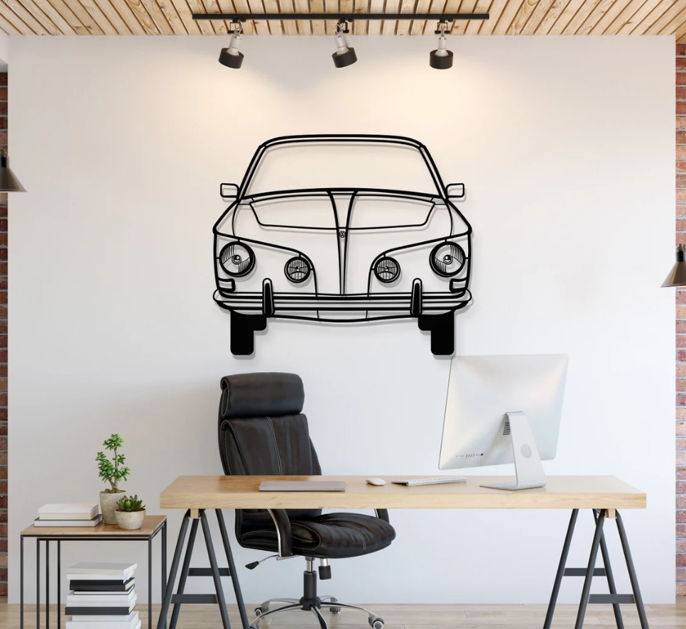 DEKORACJA ścienna Obraz Samochód VOLKSWAGEN KARMANN GHIA FRONT 1965