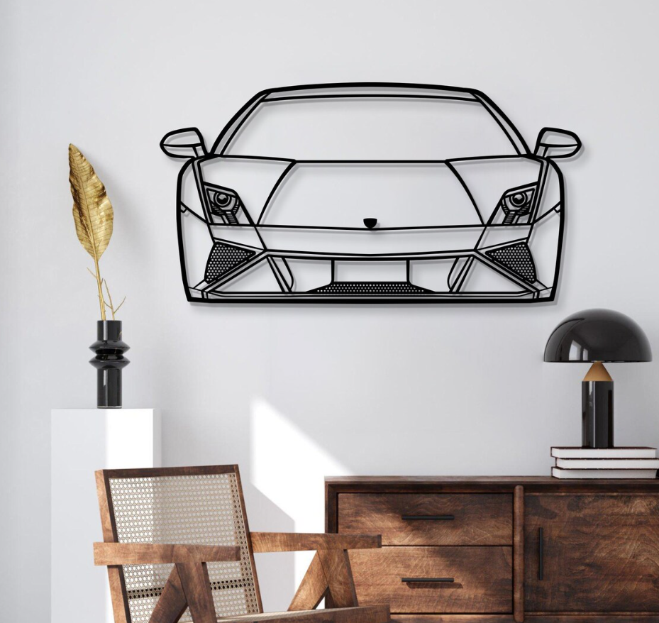 DEKORACJA ścienna Obraz Samochód LAMBORGHINI GALLARDO FRONT VIEW 2013