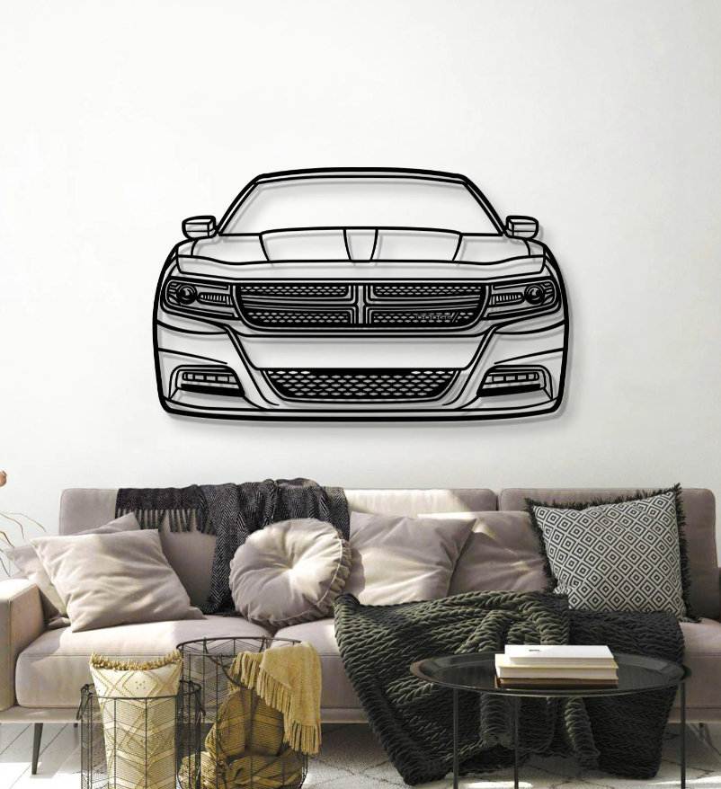 DEKORACJA ścienna Obraz Samochód DODGE CHARGER FRONT VIEW 2016