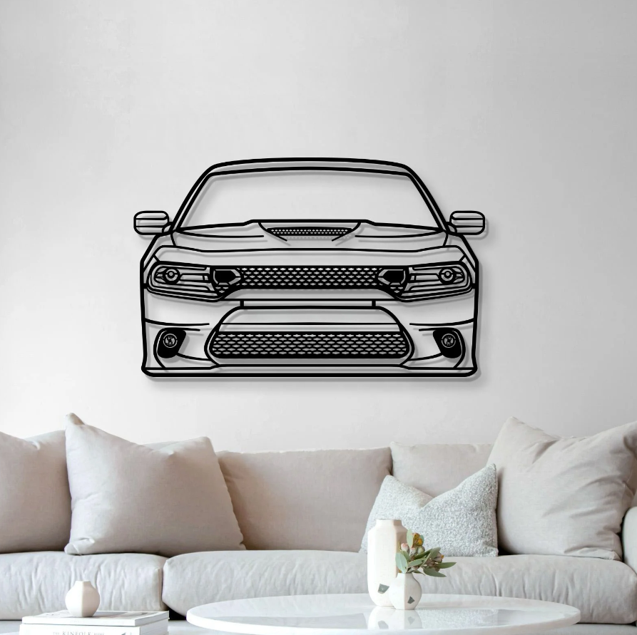 DEKORACJA ścienna Obraz Samochód DODGE CHARGER FRONT VIEW 2019