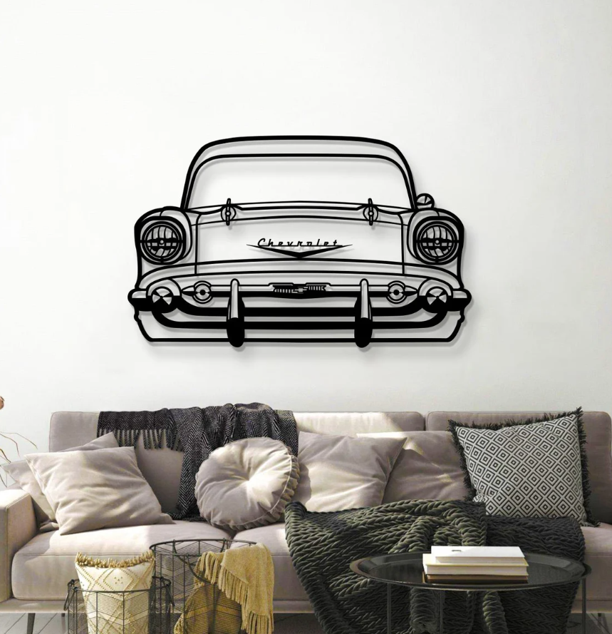 DEKORACJA ścienna Obraz Samochód CHEVROLET BEL AIR FRONT VIEW 1957