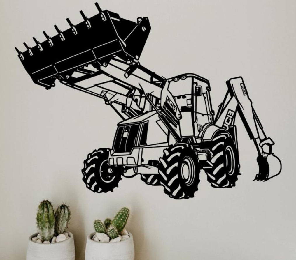 DEKORACJA ścienna Obraz wzór KOPARKO ŁADOWARKA JCB