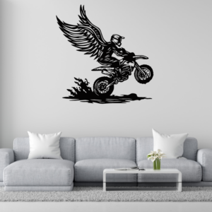 DEKORACJA ścienna Obraz wzór MOTOCYKLISTA ZE SKRZYDŁAMI