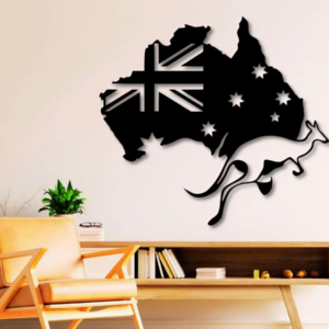 DEKORACJA ścienna Obraz wzór AUSTRALIA FLAGA Z KANGUREM